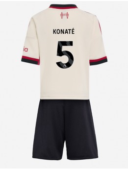 Billige Liverpool Ibrahima Konate #5 Bortedraktsett Barn 2025-26 Kortermet (+ Korte bukser)